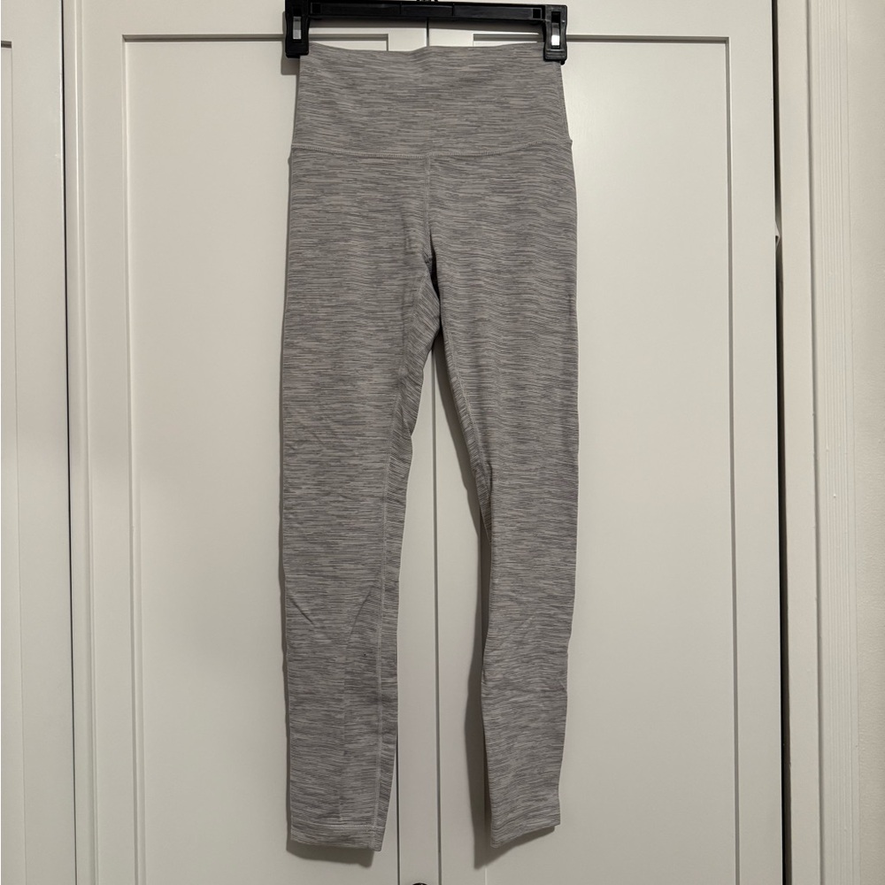 Lululemon Grey and White Stripped Leggings